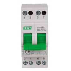 Перемикач трипозиційний 63А 230В 2-полюсний 2м PSA-263 F&F Перемикач трипозиційний 63А 230В 2-полюсний 2м PSA-263 F&F